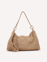 Bolsa Couro Tricô - Bege