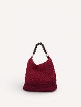Bolsa Couro Tricô Fucsia
