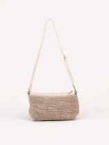 Bolsa Couro Tricô Mini Lua - Off White Bolsa Couro Tricô Mini Lua - Off White