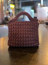 bolsa croche fio 100 poliester cor cafe bolsa croche fio 100 poliester cor cafe