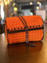 bolsa croche fio 100 poliester cor cenoura