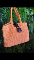 bolsa croche fio 100 poliester cor pessego