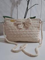 Bolsa Crochê Pérolas Luxo