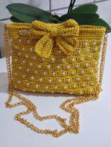 Bolsa Crochê Pérolas Luxo Bolsa Crochê Pérolas Luxo