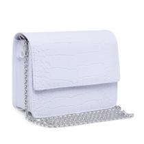 Bolsa Croco Feminina com Alça de Corrente e Alça de Mão Tendência para o Dia a Dia e Festa