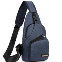 Bolsa Crossbody Bag para Homens, Carregamento USB