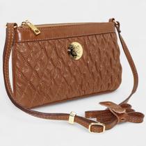 Bolsa Crossbody Classe Couro Legítimo Casual Kelly Feminina - Marrom Bolsa Crossbody Classe Couro Legítimo Casual Kelly Feminina - Marrom