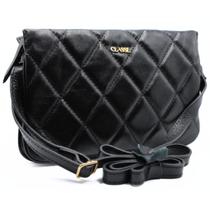 Bolsa Crossbody Classe Couro Legítimo Casual Lina Feminina - Preto Bolsa Crossbody Classe Couro Legítimo Casual Lina Feminina - Preto