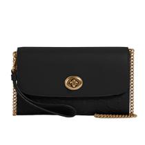 Bolsa crossbody Coach Signature Leather Chain para mulheres