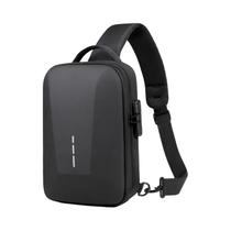 Bolsa Crossbody Com Trava De Combinação Anti-roubo Masculina Com Porta De Carregamento USB Para