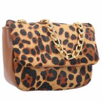 Bolsa Crossbody de Couro Animal Print Thami