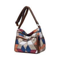 Bolsa crossbody de couro macio multicamadas da moda feminina com alça de ombro