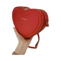 Bolsa Crossbody De Couro PU Em Formato De Coração Para Meninas Com Zíper Bolsa De Ombro Casual