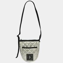 Bolsa Crossbody de Matelassê Prata Couro