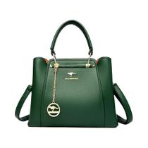 Bolsa Crossbody Feminina de Couro - Grande Capacidade, 3 Camadas e com Borlas
