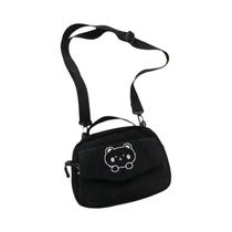 Bolsa Crossbody Feminina de Veludo Bordado com Ursinho - Personalizada