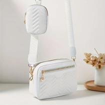 Bolsa Crossbody Feminina Minimalista - Conjunto com Mini Bolsa Suspensa Bolsa Crossbody Feminina Minimalista - Conjunto com Mini Bolsa Suspensa