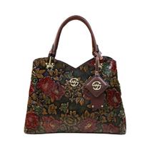 Bolsa Crossbody Feminina Vintage - Luxo em Couro PU com Padrão Floral