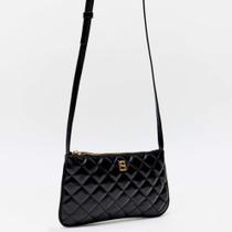 Bolsa Crossbody Lança Perfume Enfeite Ve26 Preto Feminino Bolsa Crossbody Lança Perfume Enfeite Ve26 Preto Feminino