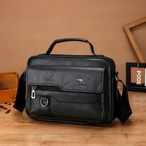 Bolsa Crossbody Masculina de Couro - Marrom e Preto - Estilo Casual de Luxo