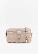 Bolsa crossbody matelasse com enfeite lança perfume - Bolsa crossbody matelasse com enfeite lança perfume -