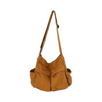 Bolsa Crossbody Vintage de Lona para Mulheres e Adolescentes - Bolsa de Ombro Casual