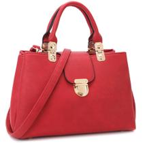 Bolsa Dasein Satchel Top Handle Purse Sacola de material vegano vermelho Bolsa Dasein Satchel Top Handle Purse Sacola de material vegano vermelho