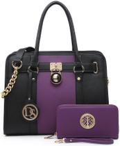 Bolsa Dasein Two Tone Satchel Vegan Leather para mulheres Bolsa Dasein Two Tone Satchel Vegan Leather para mulheres