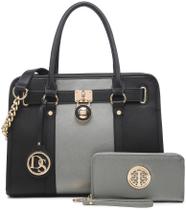 Bolsa Dasein Two Tone Satchel Vegan Leather para mulheres Bolsa Dasein Two Tone Satchel Vegan Leather para mulheres