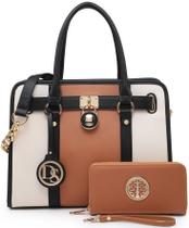 Bolsa Dasein Two Tone Satchel Vegan Leather para mulheres