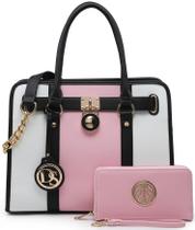 Bolsa Dasein Two Tone Satchel Vegan Leather para mulheres Bolsa Dasein Two Tone Satchel Vegan Leather para mulheres