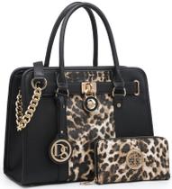 Bolsa Dasein Two Tone Satchel Vegan Leather para mulheres Bolsa Dasein Two Tone Satchel Vegan Leather para mulheres