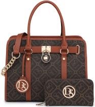 Bolsa Dasein Two Tone Satchel Vegan Leather para mulheres Bolsa Dasein Two Tone Satchel Vegan Leather para mulheres
