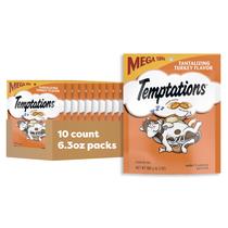 Bolsa de 180 g Cat Treats Temptations Turkey Flavor, pacote com 10