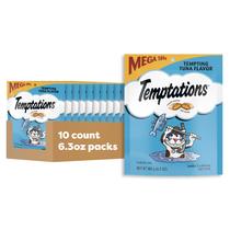 Bolsa de 180 g com sabor de atum Cat Treats Temptations, pacote com 10