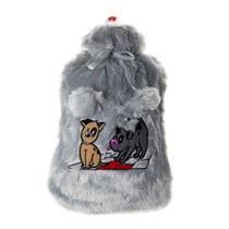 Bolsa De Água Quente 2,01 L Com Capa De Pelúcia Macia Dogs Cinza Biggdesign Bolsa De Água Quente 2,01 L Com Capa De Pelúcia Macia Dogs Cinza Biggdesign