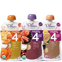 Bolsa de alimentos para bebês da Plum Organics Poderoso 4 de pacotes de variedades 4 Onças 18 pacotes Aperto de Alimentos Orgânicos para Bebês, Crianças, Crianças