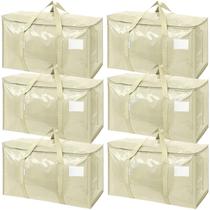 Bolsa de Almacenamiento TICONN 69x36x38 cm Resistente Paquete de 6 Color Crema