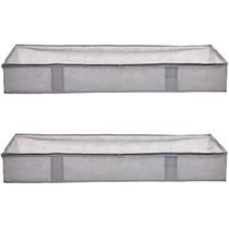 Bolsa de armazenamento Amazon Basics Under Bed Tecido, pacote com 2 unidades, cinza Bolsa de armazenamento Amazon Basics Under Bed Tecido, pacote com 2 unidades, cinza