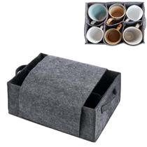 Bolsa de armazenamento Caravan Plate Holder Felt para 8 pratos e 6 xícaras