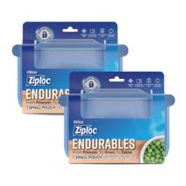 Bolsa de armazenamento de alimentos Ziploc Endurables, bolsa pequena de 240 ml, pacote com 2