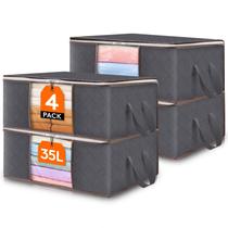 Bolsa de armazenamento de roupas Lifewit, pacote com 4 unidades com alça reforçada, cinza Bolsa de armazenamento de roupas Lifewit, pacote com 4 unidades com alça reforçada, cinza