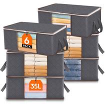 Bolsa de armazenamento de roupas Lifewit, pacote com 6 unidades com alça reforçada, cinza Bolsa de armazenamento de roupas Lifewit, pacote com 6 unidades com alça reforçada, cinza