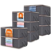 Bolsa de armazenamento de roupas Lifewit, pacote com 8 unidades com alça reforçada, cinza Bolsa de armazenamento de roupas Lifewit, pacote com 8 unidades com alça reforçada, cinza