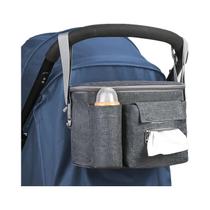 Bolsa De Armazenamento Multifuncional Para Carrinho De Bebê Grande Capacidade Preta E Cinza Bolsa De Bolsa De Armazenamento Multifuncional Para Carrinho De Bebê Grande Capacidade Preta E Cinza Bolsa De