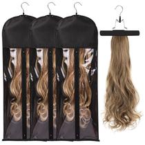 Bolsa de armazenamento para extensão de cabelo AIHOPESTO Extra Long, 3 unidades Bolsa de armazenamento para extensão de cabelo AIHOPESTO Extra Long, 3 unidades