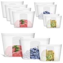 Bolsa de armazenamento reutilizável Annaklin 100% silicone, pacote com 8 Bolsa de armazenamento reutilizável Annaklin 100% silicone, pacote com 8