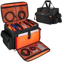 Bolsa de arquivo para cabos de DJ MRINCA com acolchoamento espesso com divisórias Bolsa de arquivo para cabos de DJ MRINCA com acolchoamento espesso com divisórias