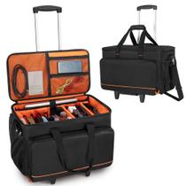 Bolsa de arquivo Rolling DJ Cable Trunab com fundo rígido acolchoado