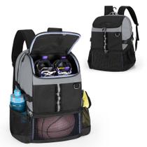 Bolsa de Basquete GOBUROS com Compartimento para Tênis e Bola Cinza Bolsa de Basquete GOBUROS com Compartimento para Tênis e Bola Cinza